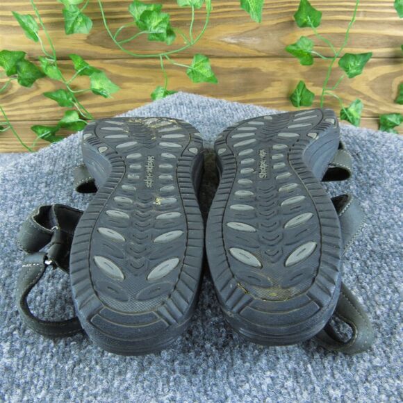 Skechers Women's Rare Shape-Ups‎ Strappy Black Leather Size 6.5M Used 2025 - Picture 5 of 6